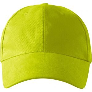 MALFINI® Dětská keprová čepice na suchý zip, 6 panelů Barva: Limetková žlutá, Velikost: nastavitelná
