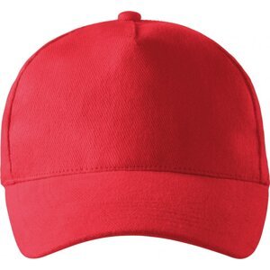MALFINI® Unisex nastavitelná čepice z broušeného kepru, 5 panelů Barva: Červená, Velikost: nastavitelná