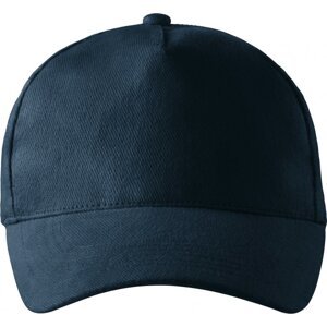 MALFINI® Unisex nastavitelná čepice z broušeného kepru, 5 panelů Barva: modrá námořní, Velikost: nastavitelná