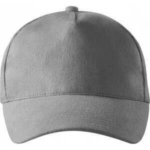 MALFINI® Unisex nastavitelná čepice z broušeného kepru, 5 panelů Barva: starostříbrná, Velikost: nastavitelná