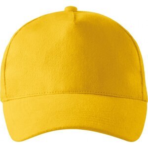 MALFINI® Unisex nastavitelná čepice z broušeného kepru, 5 panelů Barva: Žlutá, Velikost: nastavitelná