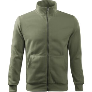 MALFINI® Pánská mikina Adventure se stojáčkem a kovovým zipem Barva: zelená khaki, Velikost: XL