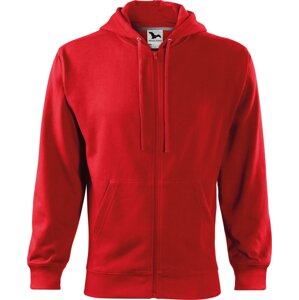 MALFINI® Pánská celopropínací mikina s kapucí Trendy Zipper Barva: Červená, Velikost: XXL