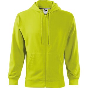 MALFINI® Pánská celopropínací mikina s kapucí Trendy Zipper Barva: Limetková žlutá, Velikost: XXL