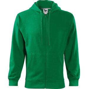 MALFINI® Pánská celopropínací mikina s kapucí Trendy Zipper Barva: zelená střední, Velikost: 3XL