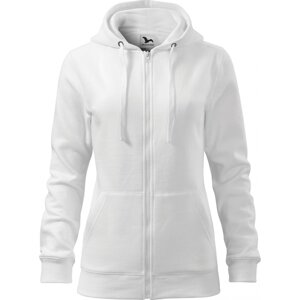 MALFINI® Dámská celopropínací mikina Trendy Zipper s kapucí s podšívkou 65% bavlny Barva: Bílá, Velikost: XXL