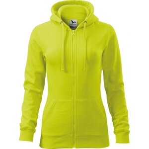 MALFINI® Dámská celopropínací mikina Trendy Zipper s kapucí s podšívkou 65% bavlny Barva: Limetková žlutá, Velikost: XXL