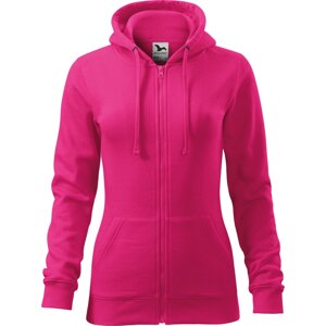 MALFINI® Dámská celopropínací mikina Trendy Zipper s kapucí s podšívkou 65% bavlny Barva: purpurová, Velikost: XXL
