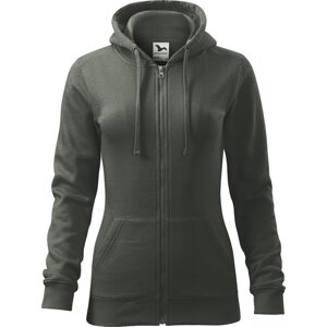 MALFINI® Dámská celopropínací mikina Trendy Zipper s kapucí s podšívkou 65% bavlny Barva: tmavá břidlice, Velikost: XL