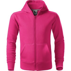 MALFINI® Dětská směsová celopropínací mikina Trendy s kapucí 300 g/m Barva: purpurová, Velikost: 134 cm/8 let