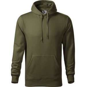 MALFINI® Pánská klokanka Cape s kapucí s podšívkou, 65% bavlny Barva: military, Velikost: L