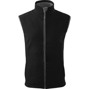 MALFINI® Pánská softshellová vesta Vision s kapsami na zip Barva: Černá, Velikost: L