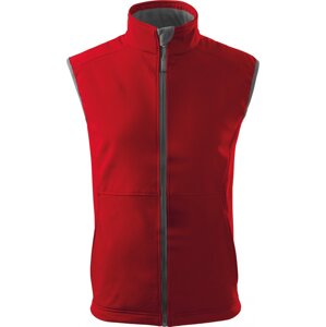 MALFINI® Pánská softshellová vesta Vision s kapsami na zip Barva: Červená, Velikost: XXL