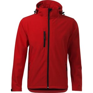 MALFINI® Pánská 3vrstvá softshellová bunda s prodlouženým zadním dílem Barva: Červená, Velikost: XXL