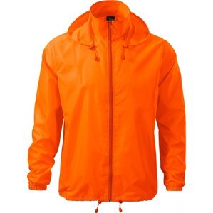 MALFINI® Celopropínací lehká bunda se skrytou kapucí v límci Barva: oranžová neonová, Velikost: 3XL
