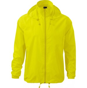 MALFINI® Celopropínací lehká bunda se skrytou kapucí v límci Barva: žlutá neonová, Velikost: XXL