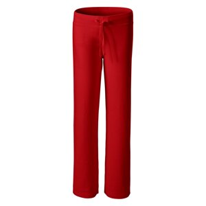 MALFINI® Dámské volnočasové tepláky v rovném střihu s pružným pasem Barva: Červená, Velikost: L