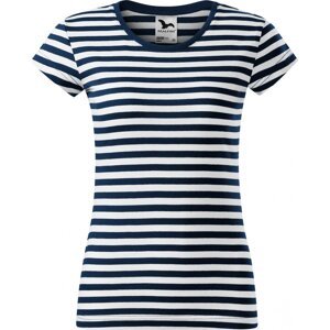 MALFINI® Dámské proužkované tričko Sailor ze 100% bavlny Barva: modrá námořní, Velikost: M