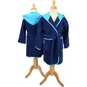 A&R Dětský župan Boyzz & Girlzz® s kapucí Barva: modrá námořní  - modrá azurová, Velikost: 116/128 AR021