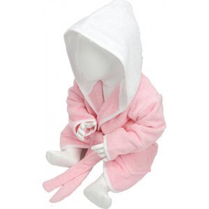 A&R Bavlněný župan pro miminka Babiezz® s kapucí Barva: růžová světlá - bílá, Velikost: 80/92 AR022