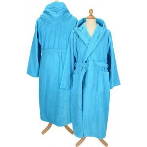 A&R Unisex župan s kapucí z turecké bavlny 400 g/m Barva: modrá azurová, Velikost: L/XL AR026