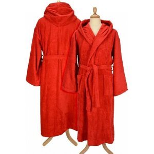 A&R Unisex župan s kapucí z turecké bavlny 400 g/m Barva: červená ohnivá, Velikost: 3XL AR026