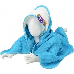 A&R Zavinovačka pro novorozence Babiezz + ručník s kapucí 75 × 75 cm Barva: modrá azurová - bílá, Velikost: 75 x 75 cm ARB032
