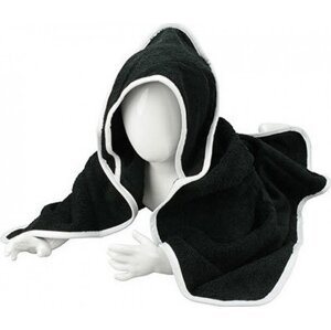 A&R Zavinovačka pro novorozence Babiezz + ručník s kapucí 75 × 75 cm Barva: černá - bílá, Velikost: 75 x 75 cm ARB032