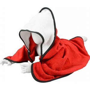 A&R Zavinovačka pro novorozence Babiezz + ručník s kapucí 75 × 75 cm Barva: červená ohnivá - bílá - černá, Velikost: 75 x 75 cm ARB032
