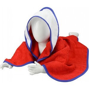 A&R Zavinovačka pro novorozence Babiezz + ručník s kapucí 75 × 75 cm Barva: červená ohnivá - bílá - modrá, Velikost: 75 x 75 cm ARB032