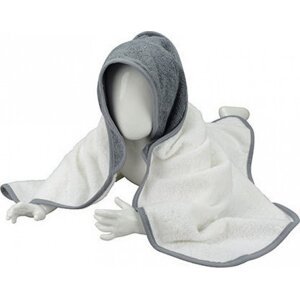 A&R Zavinovačka pro novorozence Babiezz + ručník s kapucí 75 × 75 cm Barva: bílá - šedá tmavá, Velikost: 75 x 75 cm ARB032
