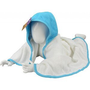 A&R Zavinovačka pro novorozence Babiezz + ručník s kapucí 75 × 75 cm Barva: bílá - modrá tyrkysová, Velikost: 75 x 75 cm ARB032