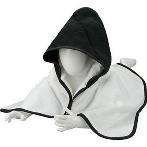 A&R Zavinovačka pro novorozence Babiezz + ručník s kapucí 75 × 75 cm Barva: bílá - černá - bílá, Velikost: 75 x 75 cm ARB032
