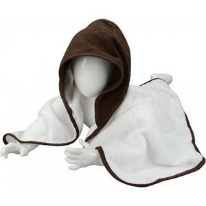 A&R Zavinovačka pro novorozence Babiezz + ručník s kapucí 75 × 75 cm Barva: bílá - čokoládová, Velikost: 75 x 75 cm ARB032