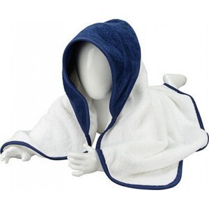 A&R Zavinovačka pro novorozence Babiezz + ručník s kapucí 75 × 75 cm Barva: bílá - modrá námořní - modrá námořní, Velikost: 75 x 75 cm ARB032