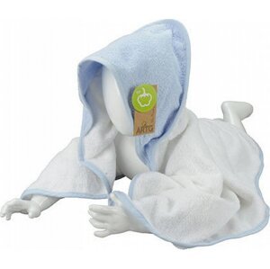 A&R Zavinovačka pro novorozence Babiezz + ručník s kapucí 75 × 75 cm Barva: bílá - světle modrá, Velikost: 75 x 75 cm ARB032