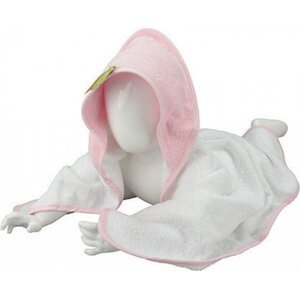 A&R Zavinovačka pro novorozence Babiezz + ručník s kapucí 75 × 75 cm Barva: bílá - růžová světlá - růžová světlá, Velikost: 75 x 75 cm ARB032