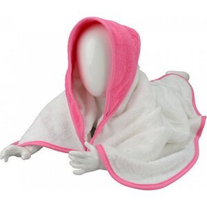 A&R Zavinovačka pro novorozence Babiezz + ručník s kapucí 75 × 75 cm Barva: bílá - růžová sytá, Velikost: 75 x 75 cm ARB032