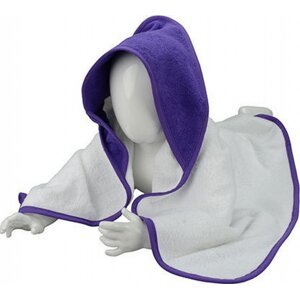 A&R Zavinovačka pro novorozence Babiezz + ručník s kapucí 75 × 75 cm Barva: bílá - fialová, Velikost: 75 x 75 cm ARB032