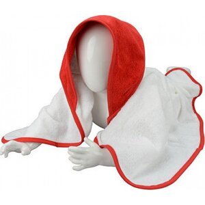 A&R Zavinovačka pro novorozence Babiezz + ručník s kapucí 75 × 75 cm Barva: bílá - červená ohnivá, Velikost: 75 x 75 cm ARB032