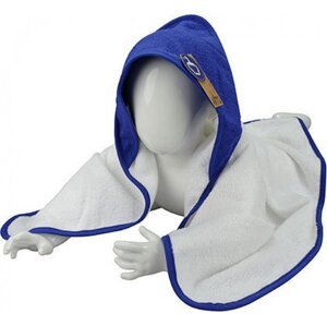 A&R Zavinovačka pro novorozence Babiezz + ručník s kapucí 75 × 75 cm Barva: bílá - modrá královská, Velikost: 75 x 75 cm ARB032