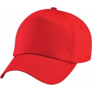 Beechfield Dětská baseballová čepice na suchý zip, 5 panelů Barva: červená výrazná CB10B