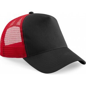 Beechfield Síťovaná kšiltovka Snapback Trucker Barva: černá - červená CB640