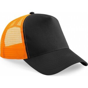 Beechfield Síťovaná kšiltovka Snapback Trucker Barva: černá - oranžová CB640