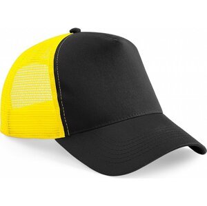 Beechfield Síťovaná kšiltovka Snapback Trucker Barva: černá - žlutá CB640
