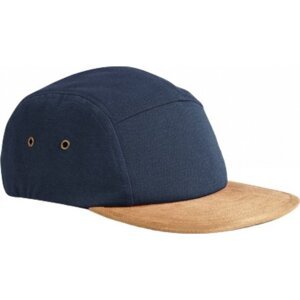 Beechfield Bavlněná čepice s kšiltem s imitací semiše s plochým kšiltem Barva: Modrá CB658