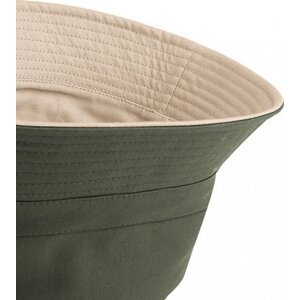 Beechfield Oboustranný keprový klobouček s prošívanými očky Barva: zelená olivová zelená - šedá kamenová, Velikost: L/XL CB686