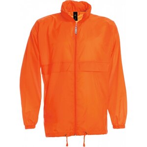 B&C Skládací nylonová větrovka Sirocco se skrytou kapucí v límci Barva: Oranžová, Velikost: L BCJU800