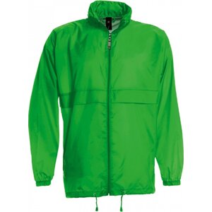 B&C Skládací nylonová větrovka Sirocco se skrytou kapucí v límci Barva: Zelená, Velikost: L BCJU800