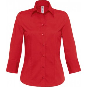 B&C Dámská košile BC Milano se 3/4 rukávem s příměsí elastanu Barva: červená tmavá, Velikost: XL (42) BCSW520